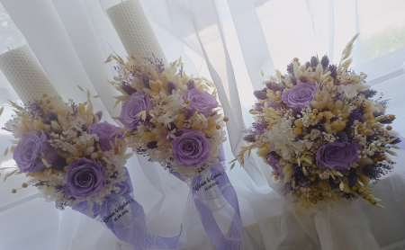 Buchet de mireasa Crio White and Purple [2]