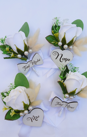 Flori de pus in piept White Rose personalizate [1]