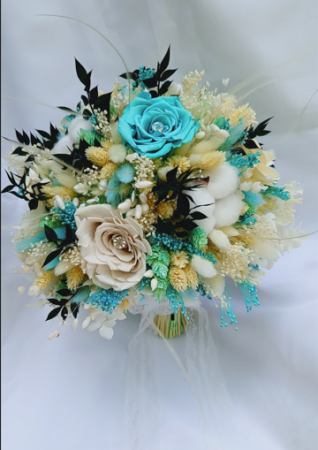 Buchet de mireasa Crio Turquoise & White [1]