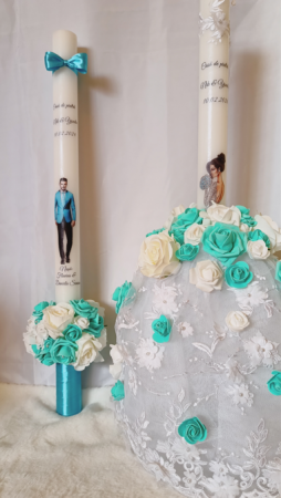 Lumanari cununie - Lumanari cununie Bride&Groom Turquoise