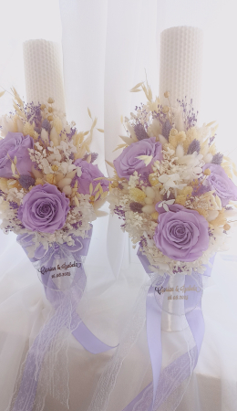 Lumânări fagure cununie Crio Purple personalizate [1]