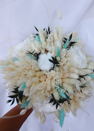 Buchet de mireasa/nasa - Buchet de mireasa Crio White Turquise