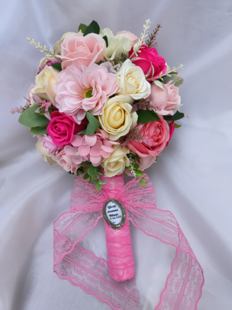 Buchet de mireasa/nasa - Buchet de mireasa rotund Pink