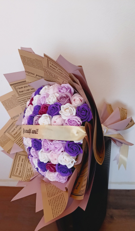 Buchet aniversar 55 Purple Roses [1]