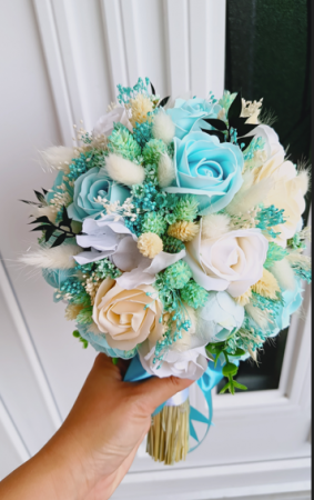 Produse - Buchet de mireasa/nasa Light Turquoise