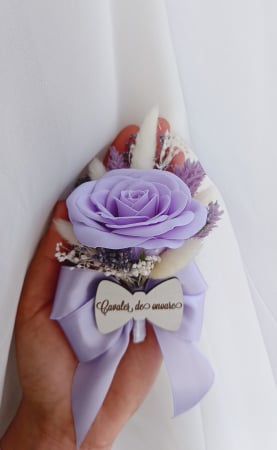 Produse - Floare de pus in piept Purple Lavander Personalizata