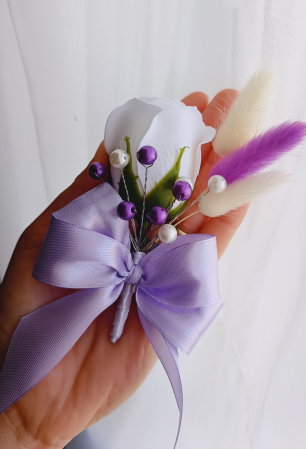 Produse - Flori de pus in piept Rose Elegant with Pearls