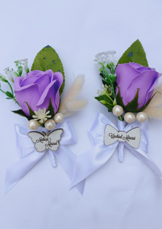 Flori de pus in piept White Rose personalizate [2]