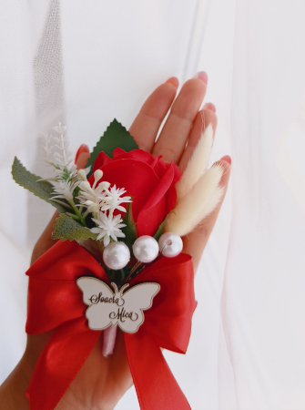 Flori de pus in piept White Rose personalizate [3]