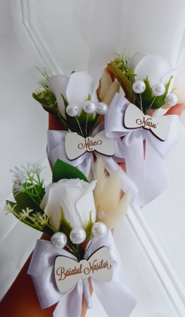 Flori de pus in piept White Rose personalizate [4]