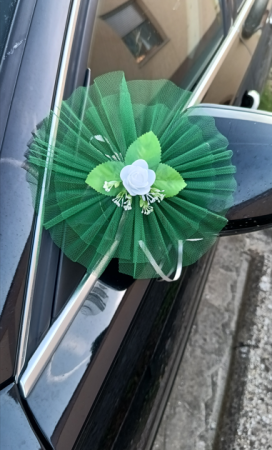 Aranjamente masina nunta - Fundite oglinzi Green elegant