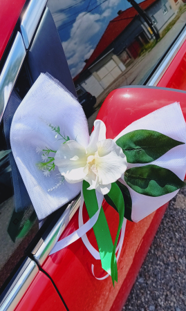 Aranjamente masina nunta - Fundite pentru oglinzi Bow elegant-Orchid