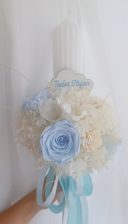 Lumanare botez Crio White and Baby Blue [1]