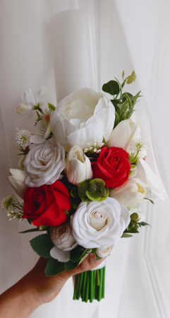 Lumânări cununie Red Roses and White Tullips [3]