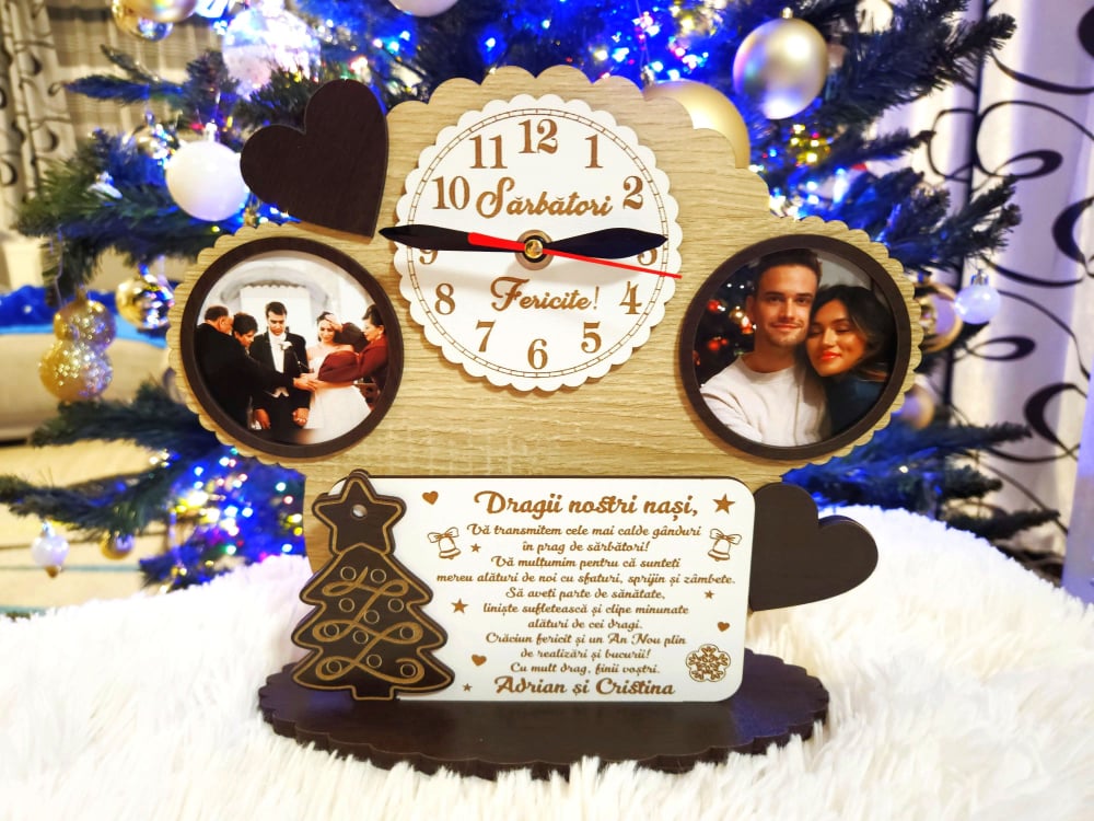 Ceas personalizat Craciun Nasi de nunta/cununie [2]