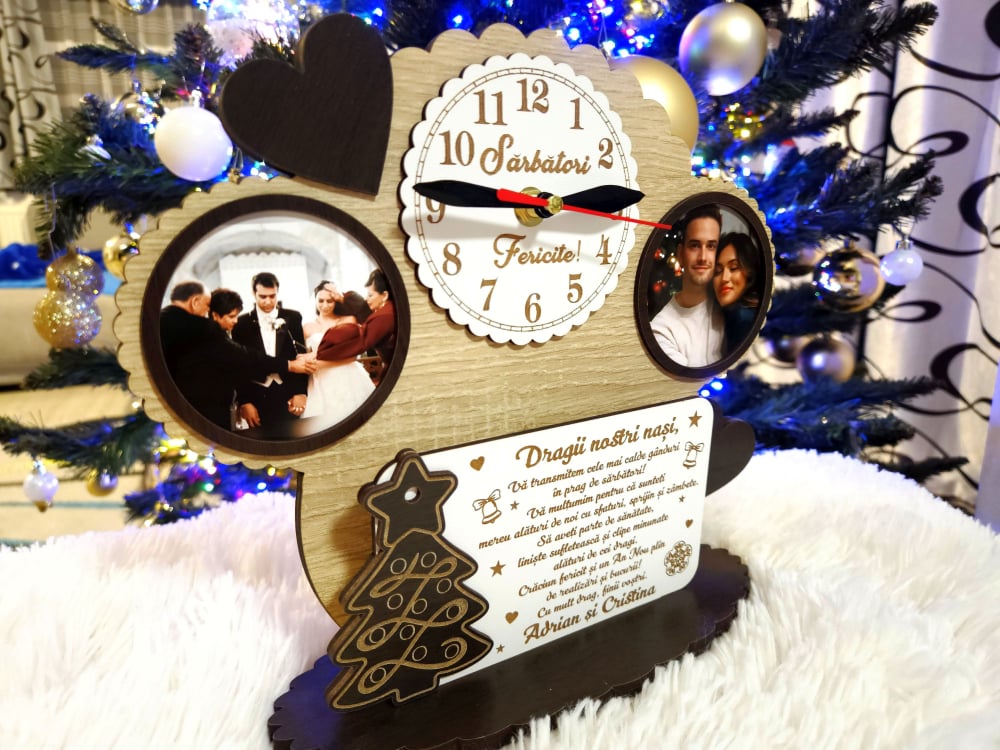 Ceas personalizat Craciun Nasi de nunta/cununie [1]