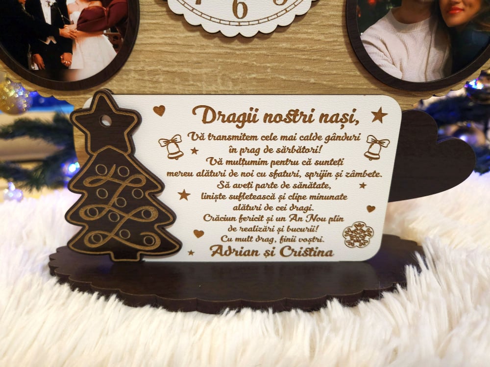 Ceas personalizat Craciun Nasi de nunta/cununie [3]