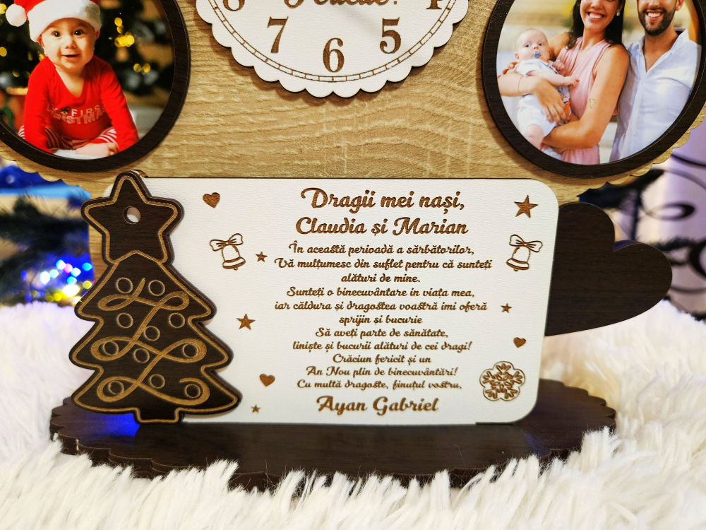 Ceas Personalizat de Crăciun – Cadoul Perfect pentru Nașii de Botez baietel [3]