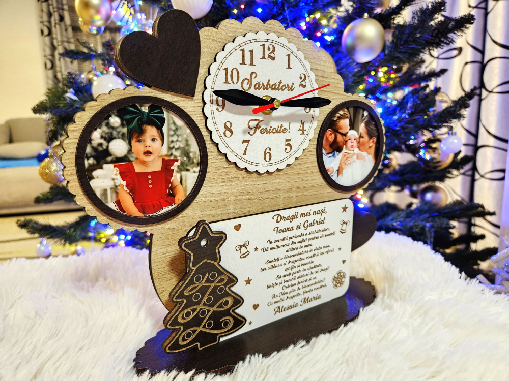 Ceas Personalizat de Crăciun – Cadoul Perfect pentru Nașii de Botez fetita [2]