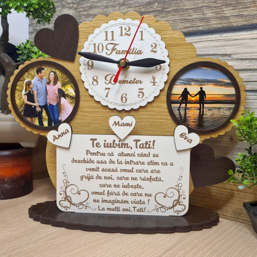 Ceas personalizat "Te iubim Tati" Cadou Aniversar [1]