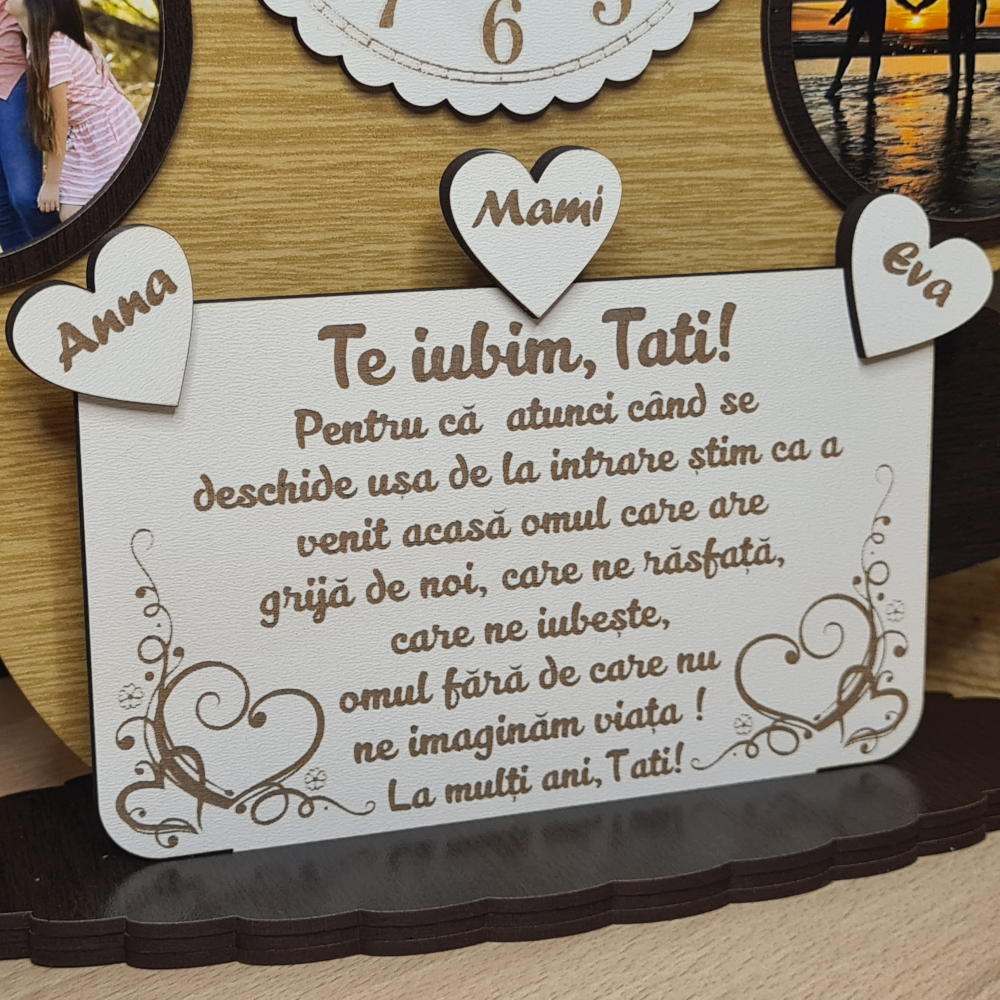 Ceas personalizat "Te iubim Tati" Cadou Aniversar [4]