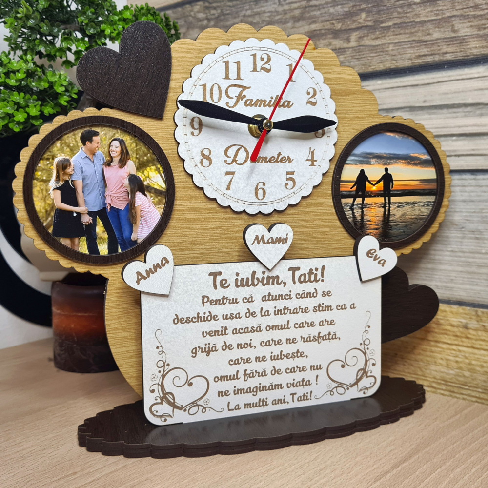 Ceas personalizat "Te iubim Tati" Cadou Aniversar [3]
