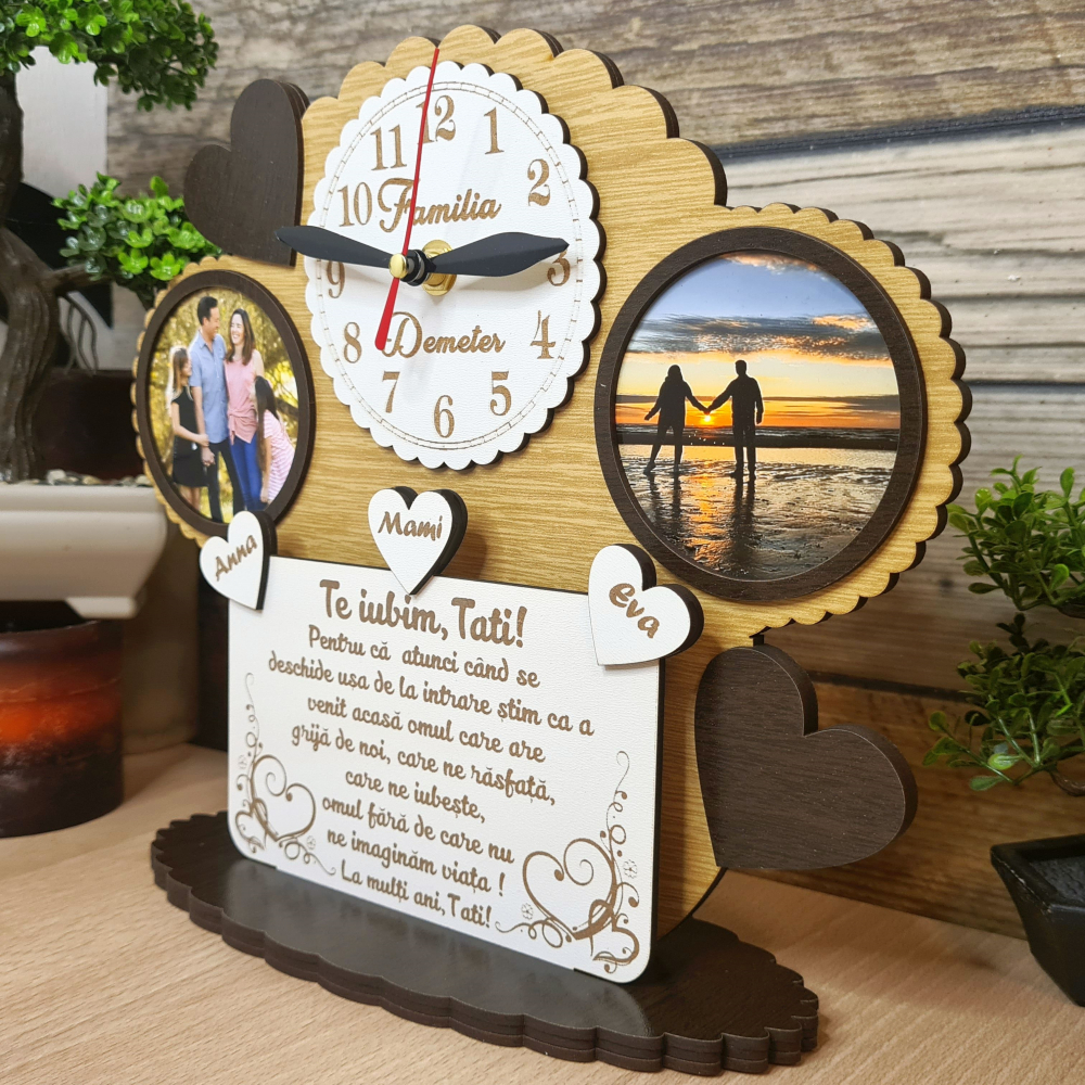 Ceas personalizat "Te iubim Tati" Cadou Aniversar [2]