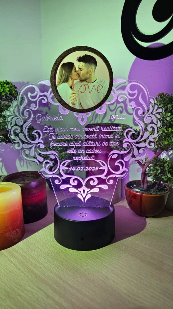 Lampă LED cu Mesaj si poza – Cadoul Perfect pentru Valentin’s Day & Dragobete 1 [2]