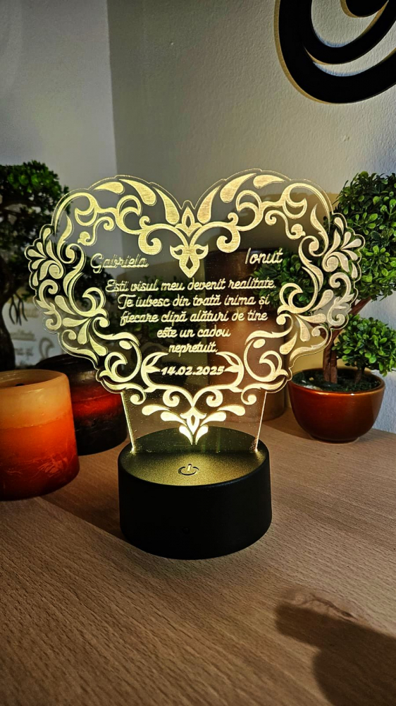 Lampă LED cu Mesaj  Cadoul Perfect pentru Valentin’s Day & Dragobete 1 [1]