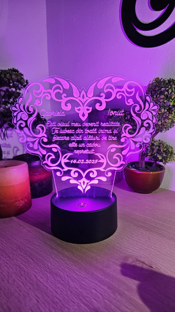 Lampă LED cu Mesaj  Cadoul Perfect pentru Valentin’s Day & Dragobete 1 [7]