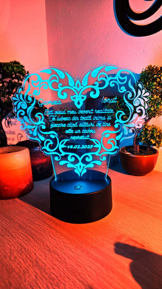 Lampă LED cu Mesaj  Cadoul Perfect pentru Valentin’s Day & Dragobete 1 [2]