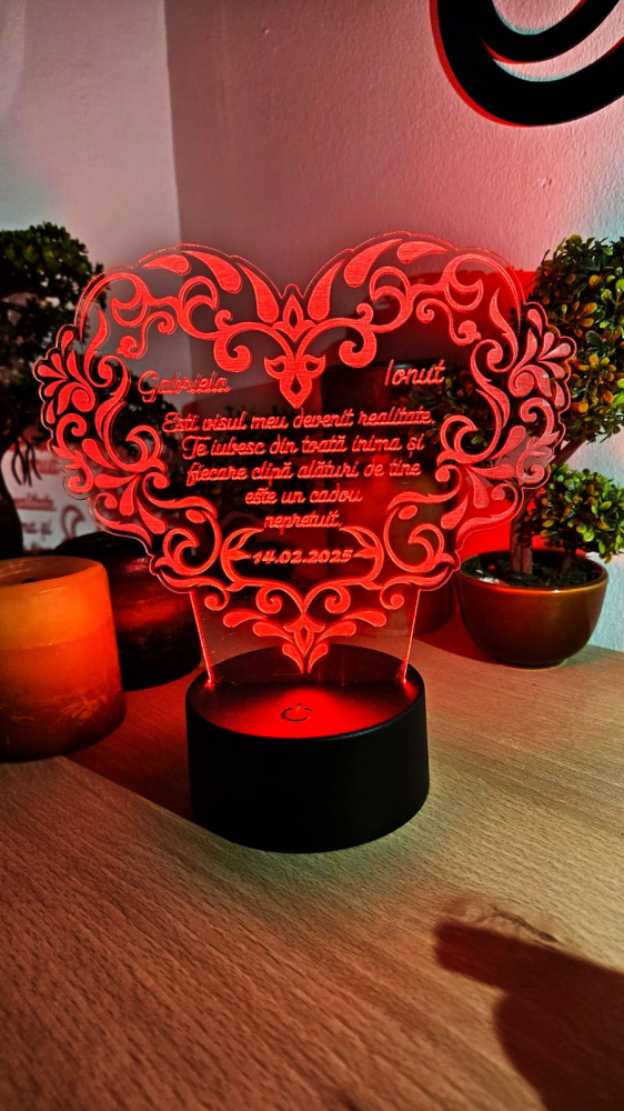 Lampă LED cu Mesaj  Cadoul Perfect pentru Valentin’s Day & Dragobete 1 [4]