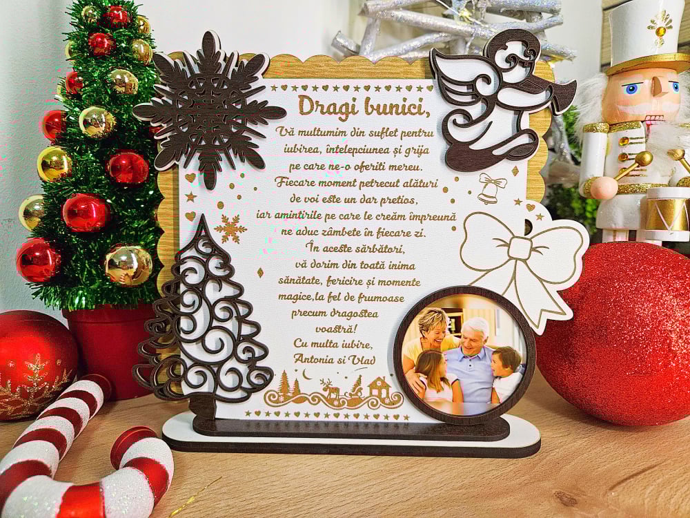 PLacheta Trofeu Cadoucu poza  Craciun Bunici [2]