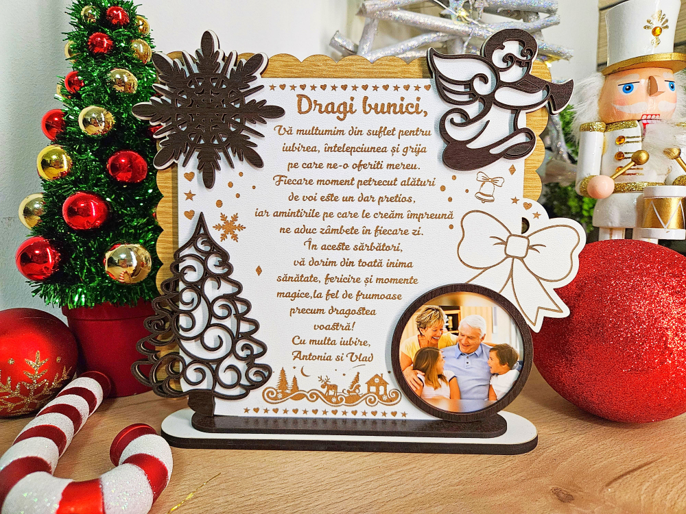 PLacheta Trofeu cu poza Cadou Craciun Bunici [2]