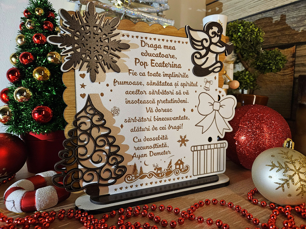 PLacheta Trofeu Cadou Craciun Educatoare Invatatoare Diriginta Profesoara [2]