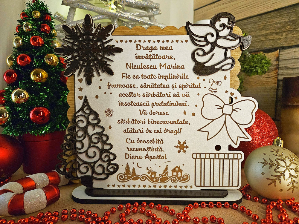 PLacheta Trofeu Cadou Craciun Educatoare Invatatoare Diriginta Profesoara2 [1]