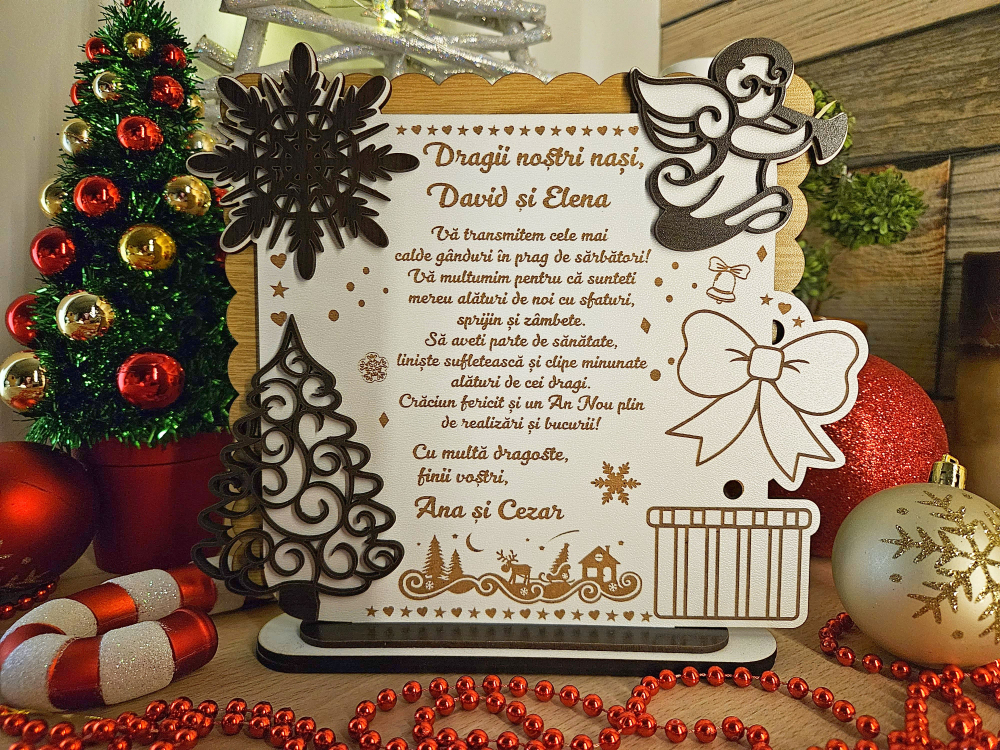 PLacheta Trofeu Cadou Craciun Nasi de Nunta / Cununie [1]