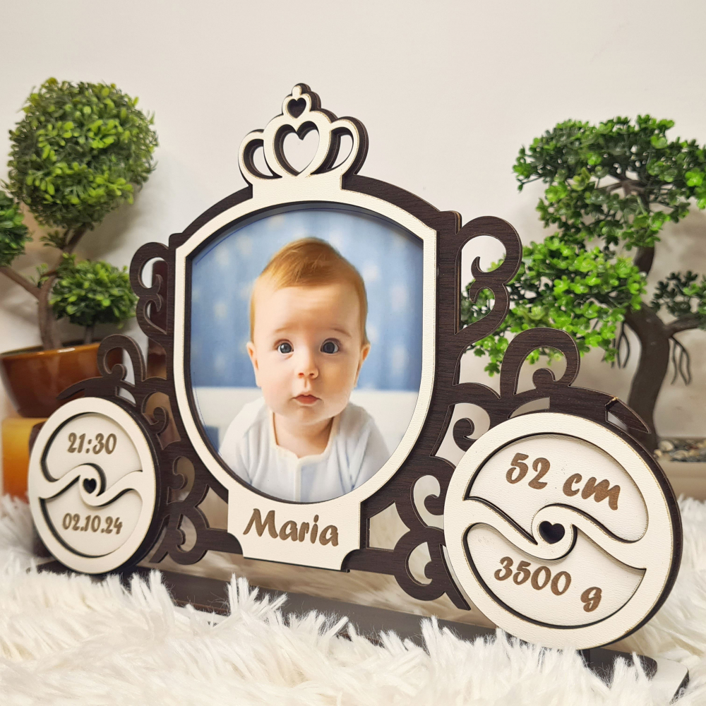 Rama foto bebe personalizata 11 Trasura wenghe [5]