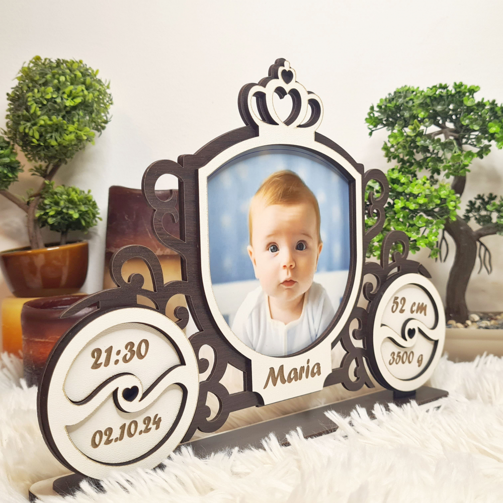 Rama foto bebe personalizata 11 Trasura wenghe [4]