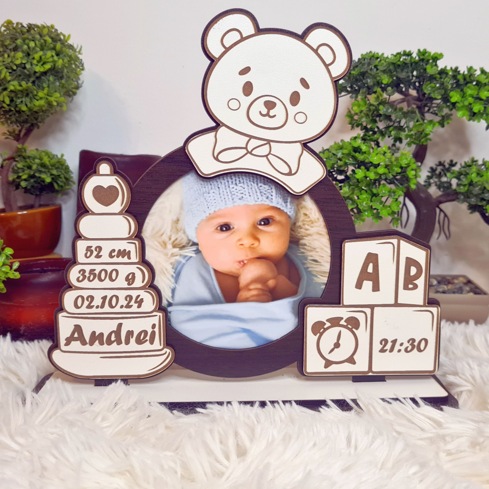 Rama foto bebe personalizata 8 Teddy wenghe [3]
