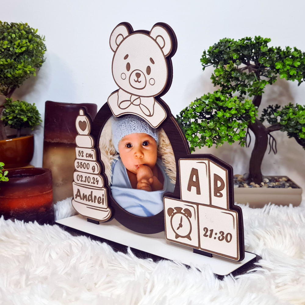 Rama foto bebe personalizata 8 Teddy wenghe [5]