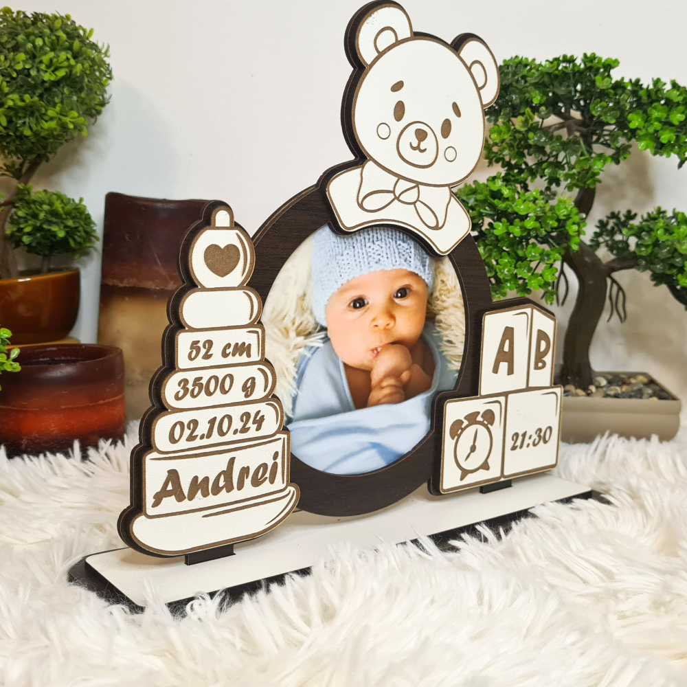 Rama foto bebe personalizata 8 Teddy wenghe [4]