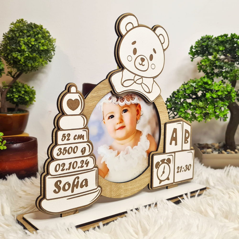Rama foto bebe personalizata 8 Teddy wenghe [2]