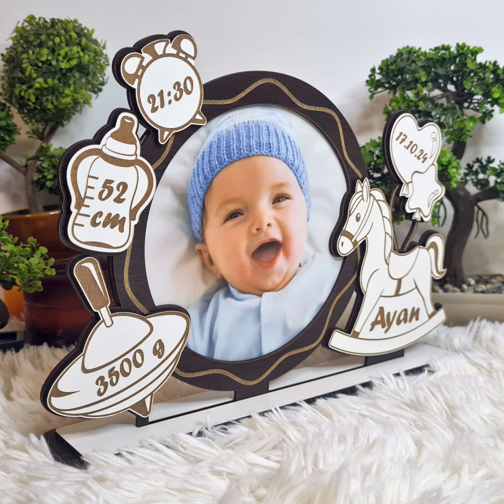 Rama foto bebe personalizata 9 mirror wenghe [3]
