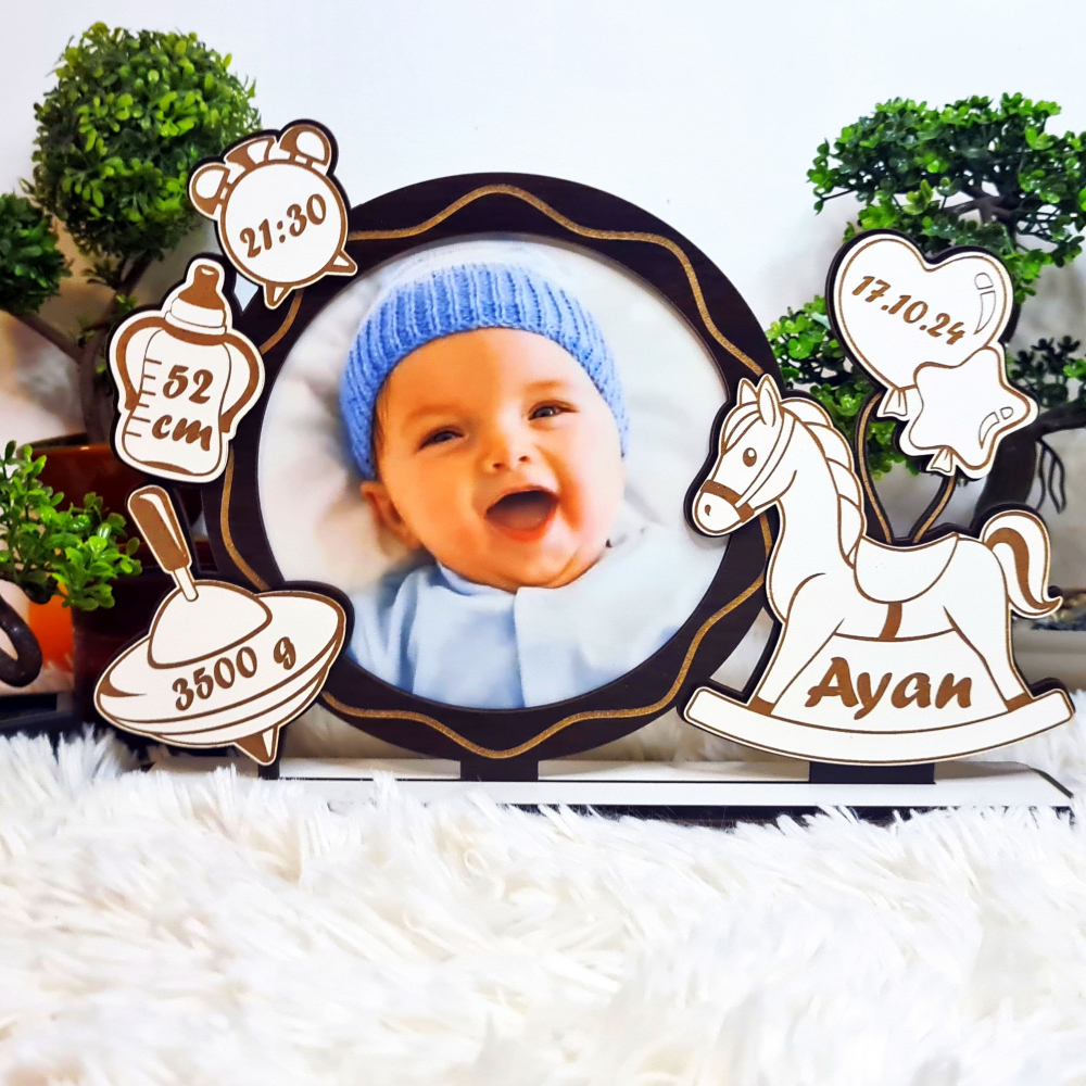 Rama foto bebe personalizata 9 mirror wenghe [2]