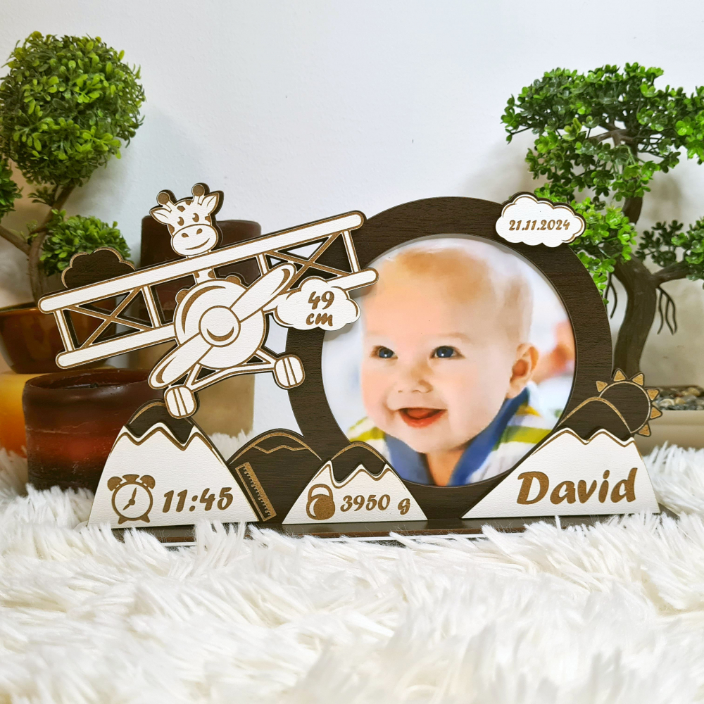 Rama foto bebe personalizata 10 Aviator wenghe [2]