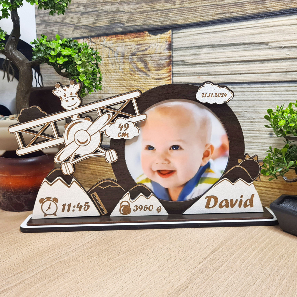 Rama foto bebe personalizata 10 Aviator wenghe [1]