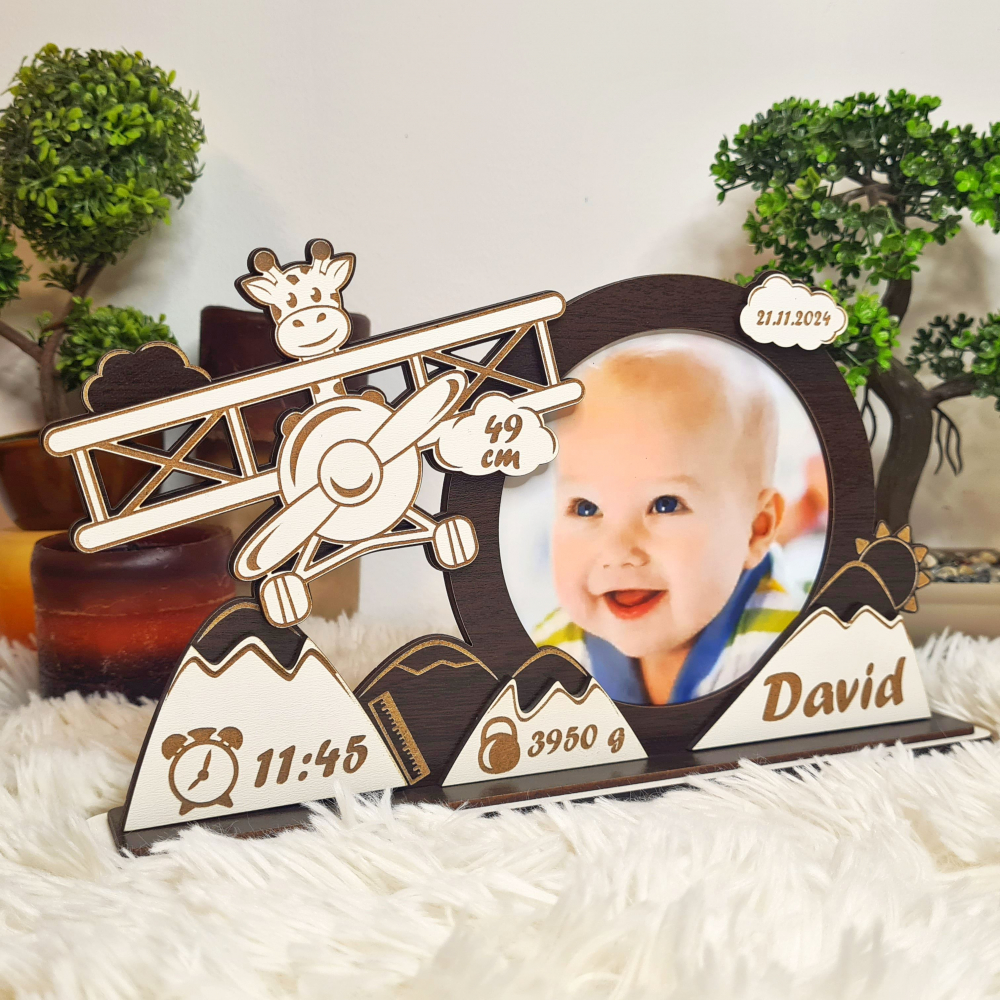 Rama foto bebe personalizata 10 Aviator wenghe [3]