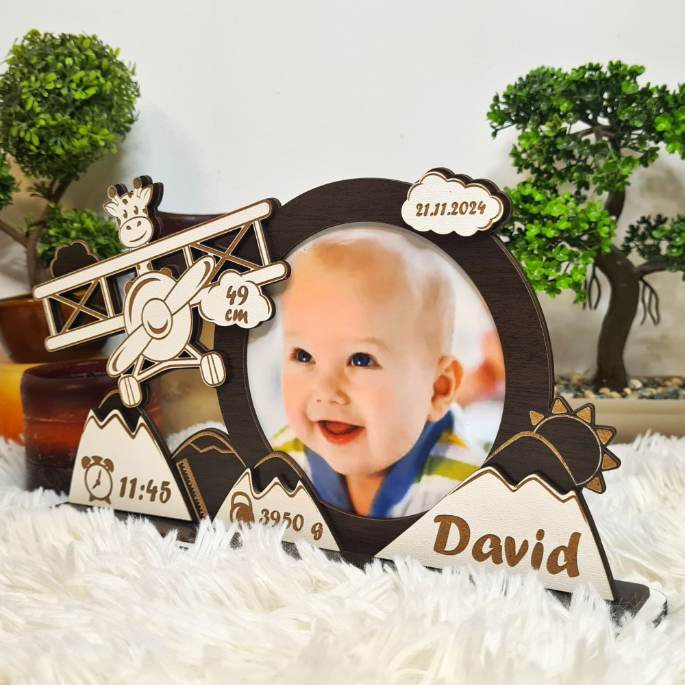 Rama foto bebe personalizata 10 Aviator wenghe [4]