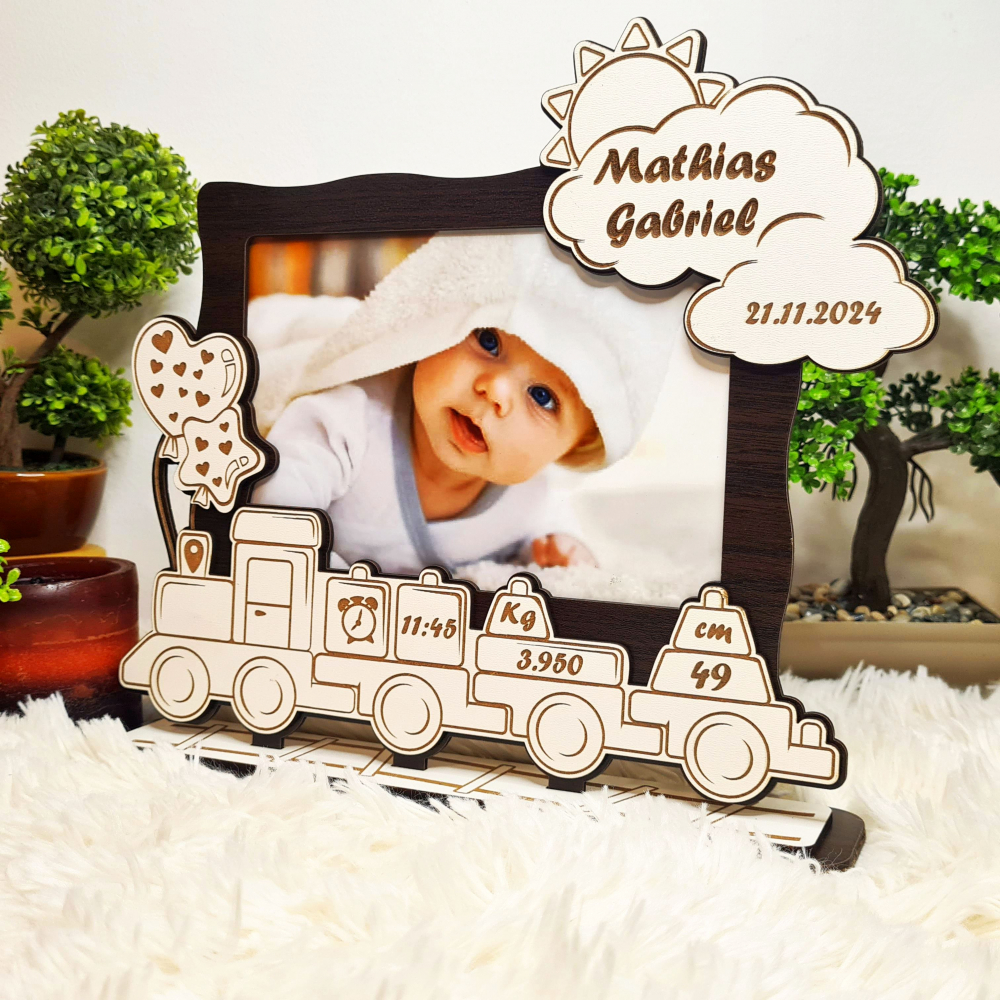 Rama foto bebe personalizata 7 Trenulet wenghe [5]